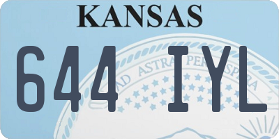 KS license plate 644IYL