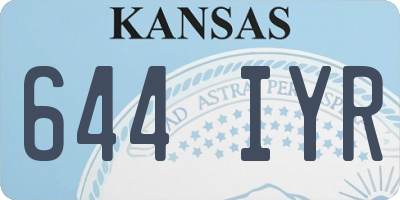 KS license plate 644IYR