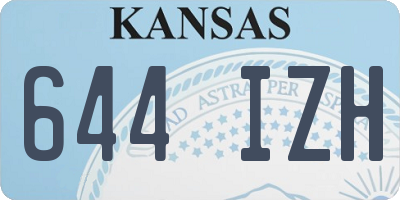 KS license plate 644IZH