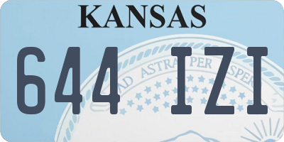 KS license plate 644IZI