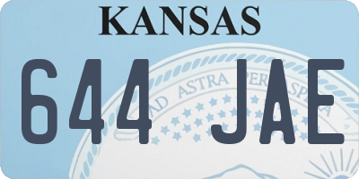KS license plate 644JAE