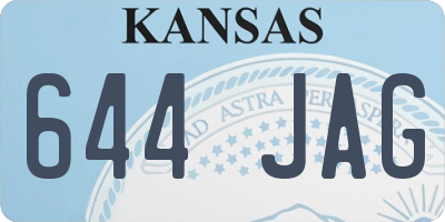 KS license plate 644JAG