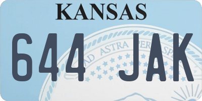KS license plate 644JAK