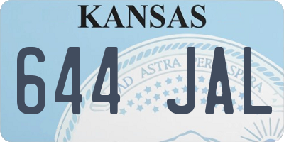 KS license plate 644JAL