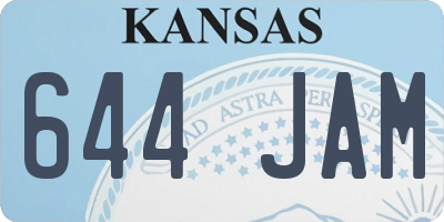 KS license plate 644JAM