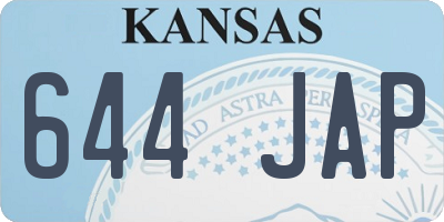 KS license plate 644JAP
