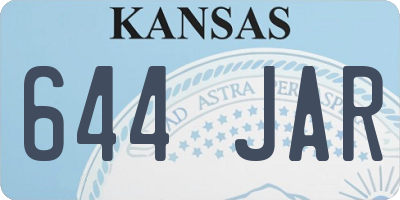 KS license plate 644JAR