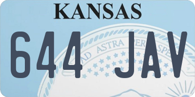 KS license plate 644JAV