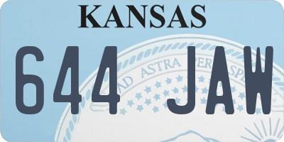 KS license plate 644JAW