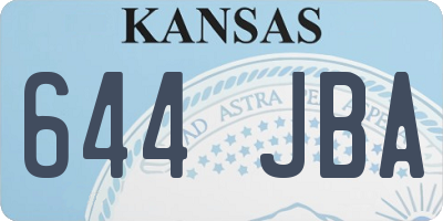 KS license plate 644JBA