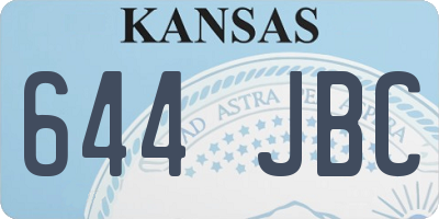 KS license plate 644JBC