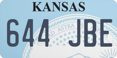 KS license plate 644JBE