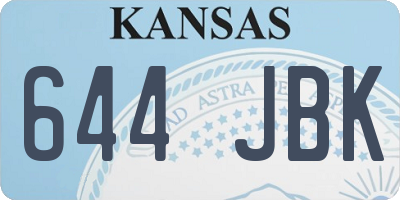 KS license plate 644JBK