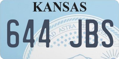 KS license plate 644JBS