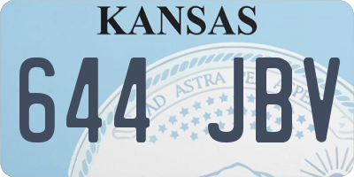 KS license plate 644JBV