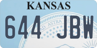 KS license plate 644JBW
