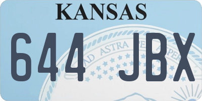 KS license plate 644JBX