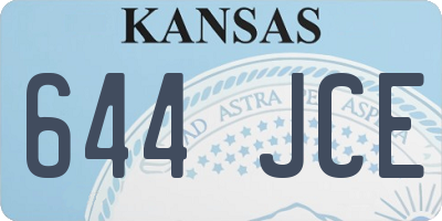 KS license plate 644JCE