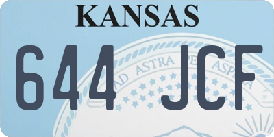 KS license plate 644JCF