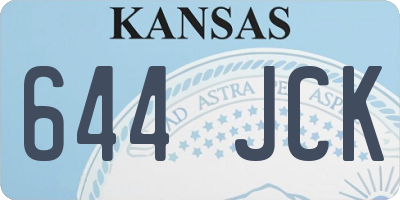 KS license plate 644JCK