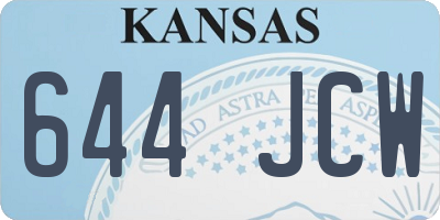 KS license plate 644JCW