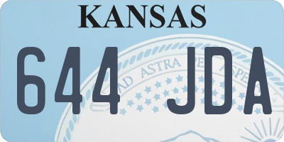 KS license plate 644JDA