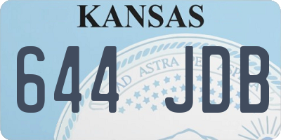 KS license plate 644JDB