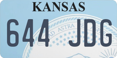 KS license plate 644JDG
