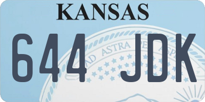 KS license plate 644JDK