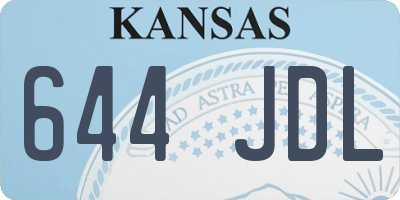 KS license plate 644JDL