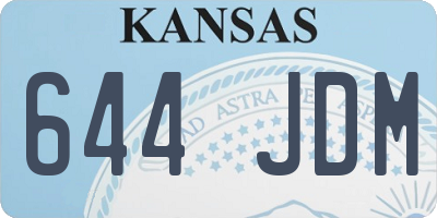 KS license plate 644JDM