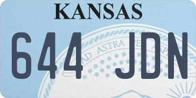 KS license plate 644JDN