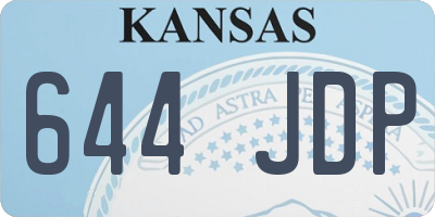 KS license plate 644JDP