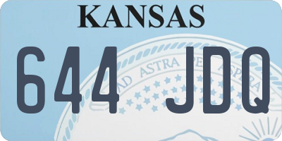 KS license plate 644JDQ