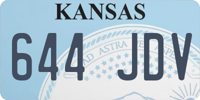 KS license plate 644JDV