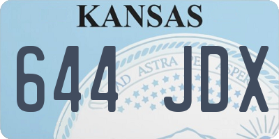 KS license plate 644JDX