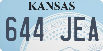 KS license plate 644JEA
