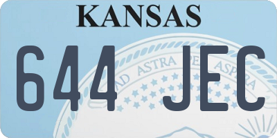 KS license plate 644JEC