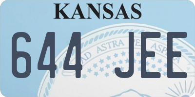 KS license plate 644JEE