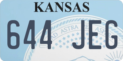 KS license plate 644JEG