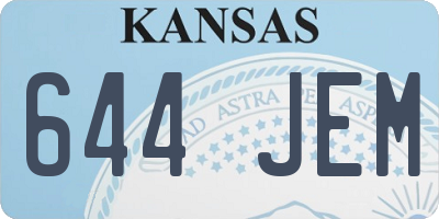 KS license plate 644JEM