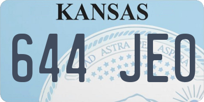 KS license plate 644JEO