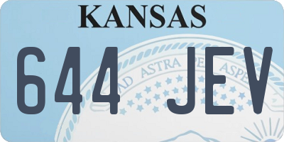 KS license plate 644JEV