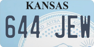 KS license plate 644JEW