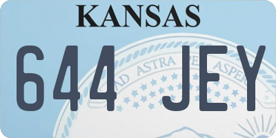 KS license plate 644JEY