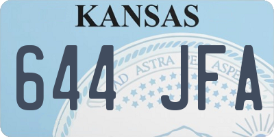 KS license plate 644JFA