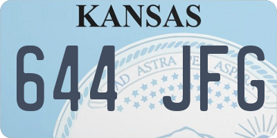 KS license plate 644JFG