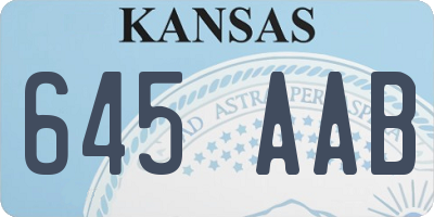 KS license plate 645AAB