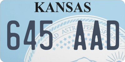 KS license plate 645AAD