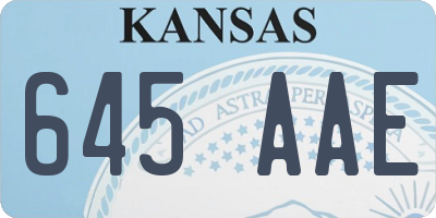 KS license plate 645AAE